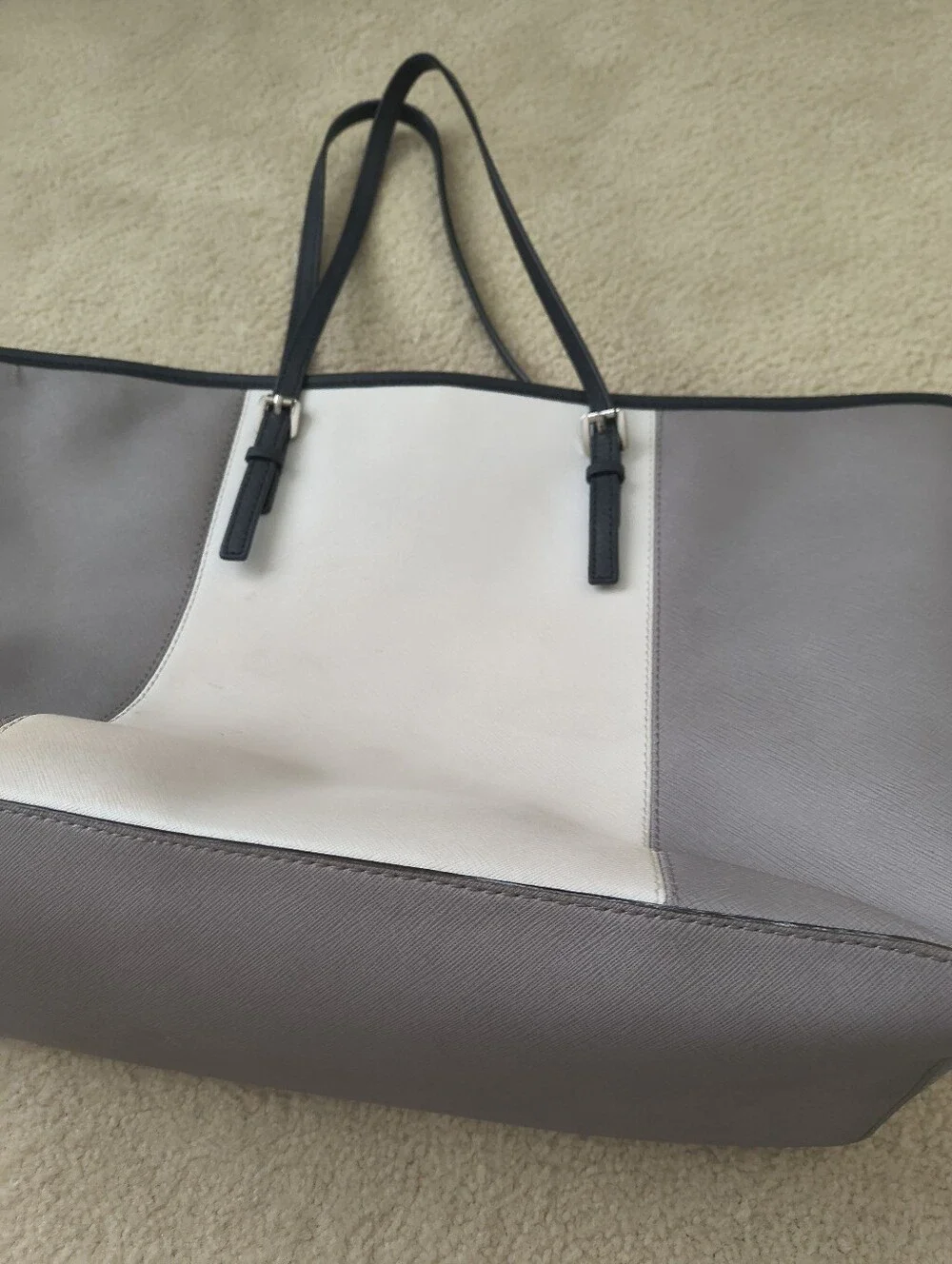 Michael Kors Grey, White and Black Panel Tote